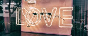 the word love in lights